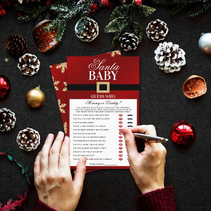 Santa Baby   Christmas Baby Shower Guess Who Game