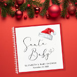 Santa Baby Christmas Baby Shower Guest Book<br><div class="desc">Cute guest book for your Christmas season baby shower featuring "Santa Baby" in a chic script with a heart swash,  and a watercolor illustration of a red Santa Claus hat. Personalise the mother-to-be's name and the shower date in simple typography.</div>