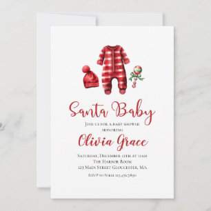 Santa Baby Christmas Baby Shower Invitation