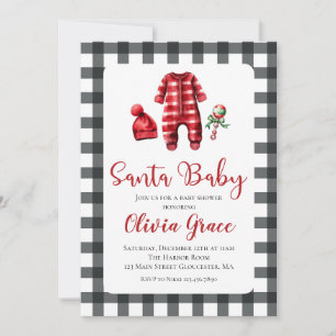 Santa Baby Christmas Baby Shower Invitation