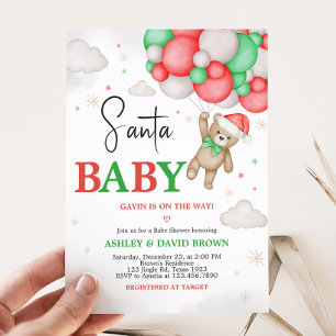 Santa Baby Christmas Baby Shower Invitation