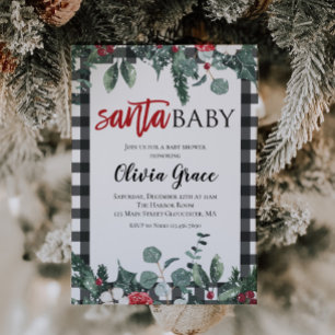 Santa Baby Christmas Baby Shower Invitation