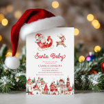 Santa Baby Christmas Baby Shower Invitation<br><div class="desc">Celebrate the season with this charming 'Santa BabyChristmas Baby Shower Invitation, ' featuring Santa and a cosy village scene. This customisable design is perfect for a holiday-themed baby shower and lets you easily personalise your party details. Whether it's gender-neutral or traditional, this invite adds a touch of festive magic to...</div>