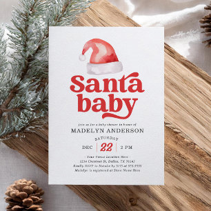 Santa Baby Christmas Baby Shower Invitation
