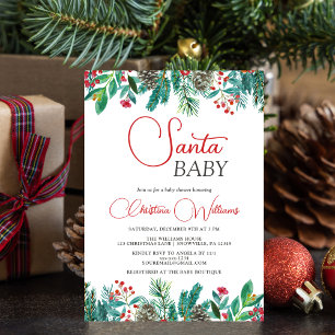 🎄✨ Santa Baby Christmas Baby Shower Invitation ✨