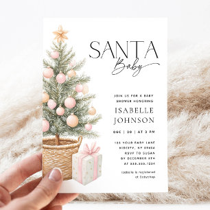 Santa Baby Christmas Baby Shower Invitation