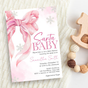 Santa Baby Christmas Baby Shower Invitation