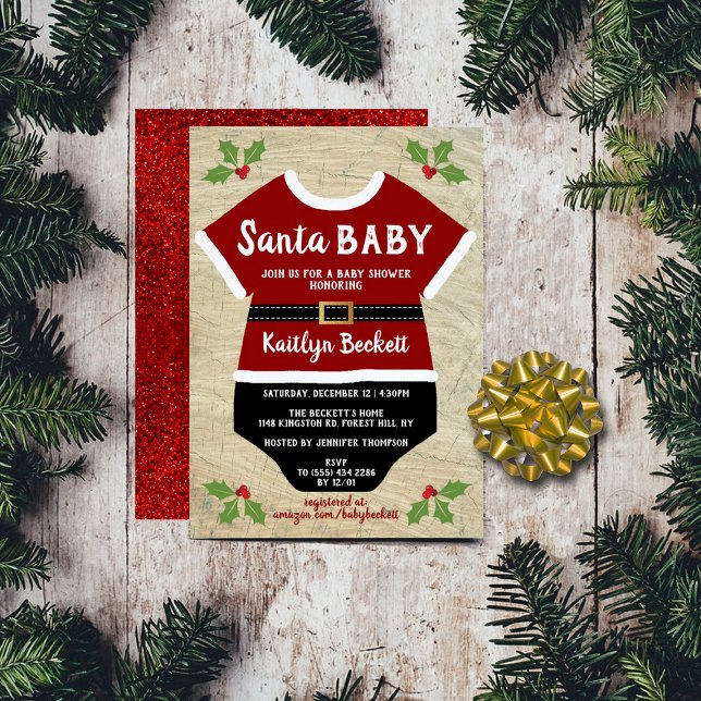 Santa Baby | Christmas Baby Shower Invitation (Creator Uploaded)