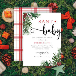 Santa baby christmas baby shower Invitation