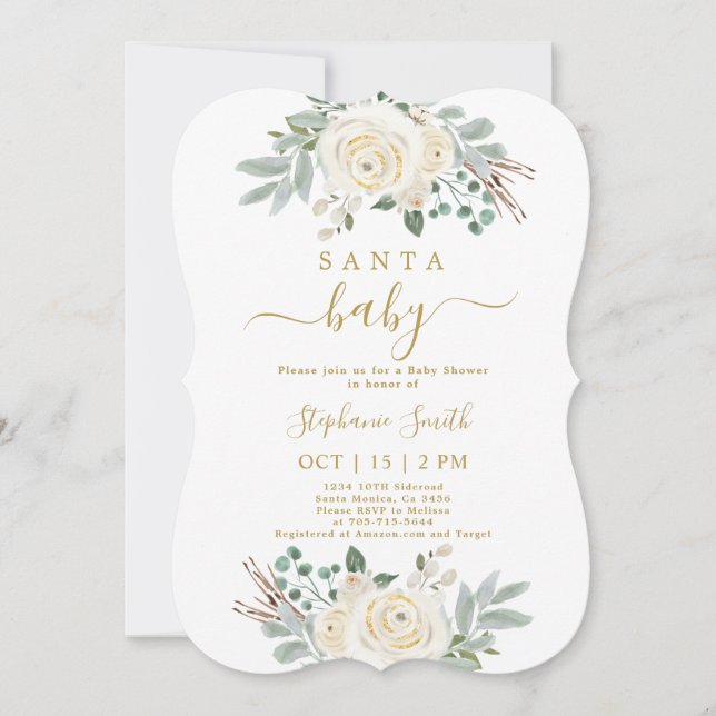 Santa Baby Christmas Baby Shower Invitation (Front)