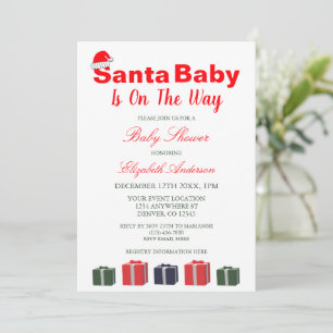 Santa Baby Christmas Baby Shower Invitation