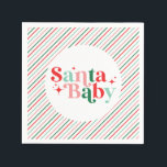 Santa Baby christmas baby shower Napkin<br><div class="desc">retro font Santa Baby  christmas themed baby shower paper party plates.</div>