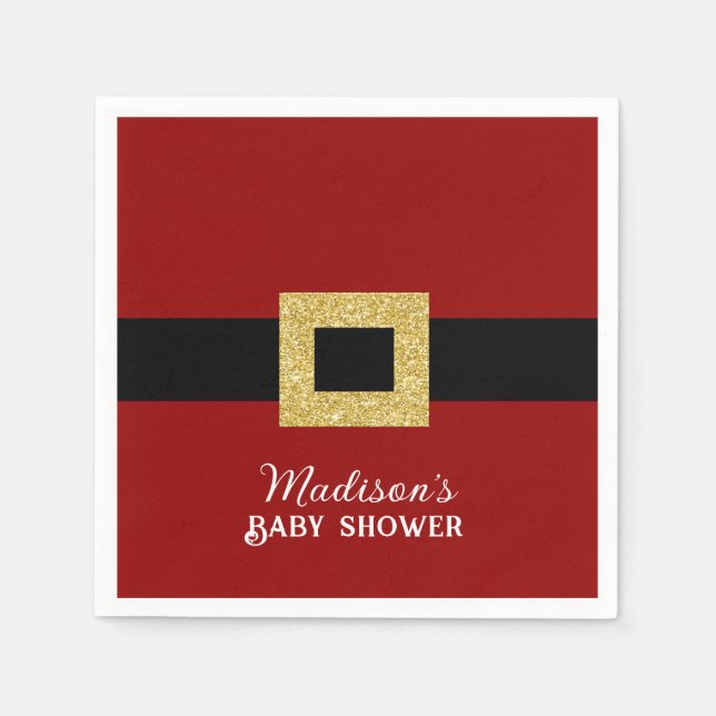 Santa Baby Christmas Baby Shower  Napkin (Front)