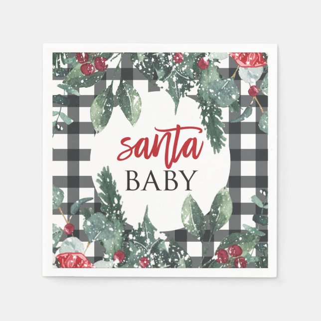 Santa Baby Christmas Baby Shower Napkin (Front)