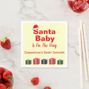 Santa Baby Christmas Baby Shower Napkin