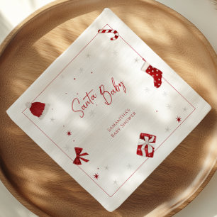 Santa Baby Christmas Baby Shower Napkin