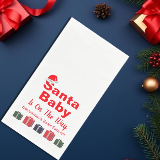 Santa Baby Christmas Baby Shower Napkin (Creator Uploaded)