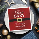 Santa Baby | Christmas Baby Shower Napkin<br><div class="desc">Celebrate in style with these trendy baby shower napkins. This design is easy to personalise with your special event wording and your guests will be thrilled when they see these fabulous napkins.</div>