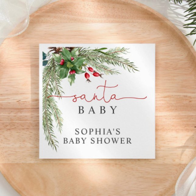 Santa Baby Christmas Baby Shower Napkins (Creator Uploaded)