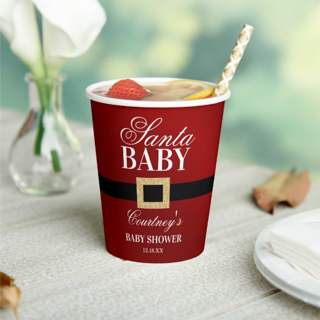 Santa Baby | Christmas Baby Shower Paper Cups (Insitu)