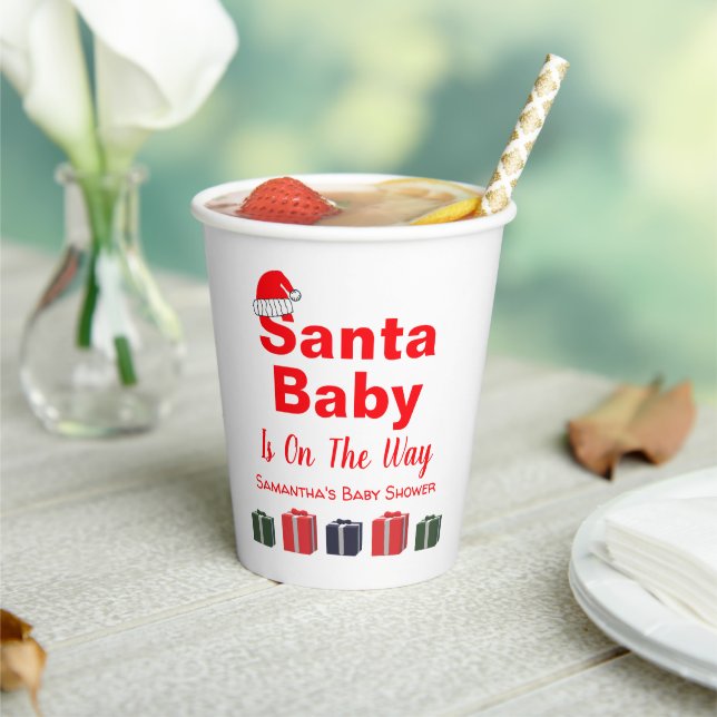 Santa Baby Christmas Baby Shower Paper Cups (Insitu)