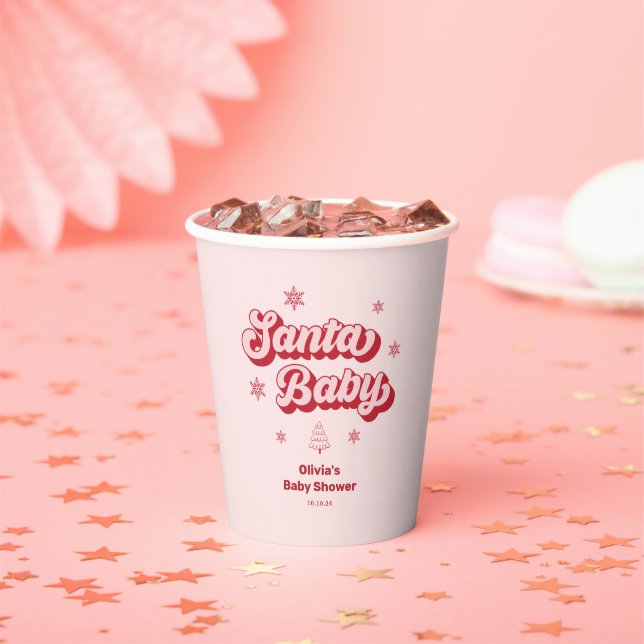 Santa Baby Christmas Baby Shower Paper Cups (Insitu)