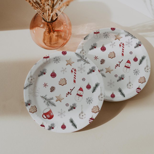 Santa Baby Christmas Baby Shower Paper Plate (Creator Uploaded)
