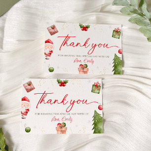 Santa Baby Christmas Baby Shower Thank You Card
