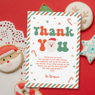Santa Baby Christmas Baby Shower  Thank You Card
