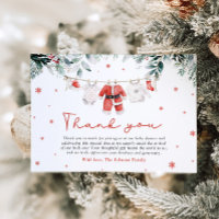 Santa Baby Christmas Baby Shower Thank You Card