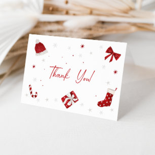 Santa Baby Christmas Baby Shower Thank You Card