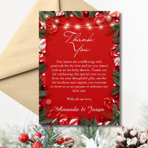 Santa Baby Christmas Baby Shower Thank You Card