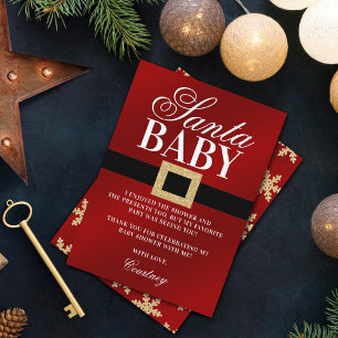 Santa Baby   Christmas Baby Shower Thank You Card