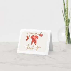 Santa Baby Christmas Baby Shower  Thank You Card