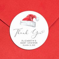 Santa Baby Christmas Baby Shower Thank You