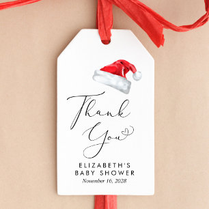 Santa Baby Christmas Baby Shower Thank You Gift Tags