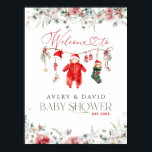 Santa Baby Christmas Baby Shower Welcome Poster<br><div class="desc">Santa Baby Christmas Baby Shower Welcome</div>