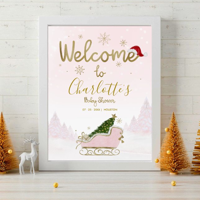 Santa Baby Christmas Baby Shower Welcome Sign  (Creator Uploaded)