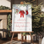 Santa Baby Christmas Baby Shower Welcome Sign<br><div class="desc">Santa Baby - Christmas Baby Shower Welcome Sign</div>