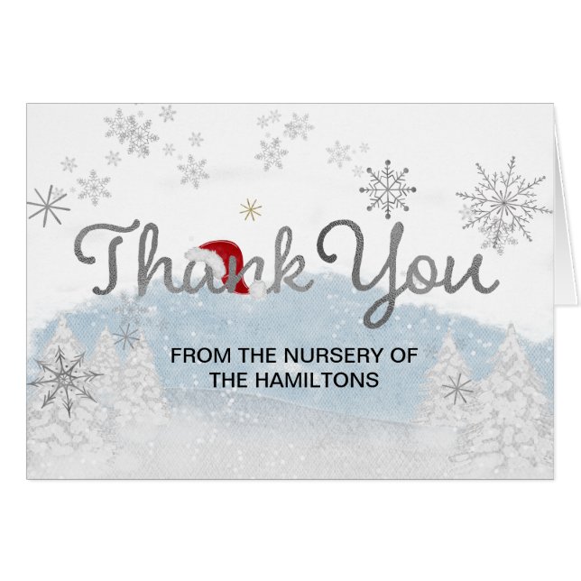 Santa Baby Christmas Boy Baby Shower Thank You (Front Horizontal)