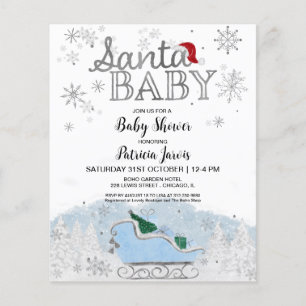 Santa Baby Christmas Budget Baby Shower Invitation