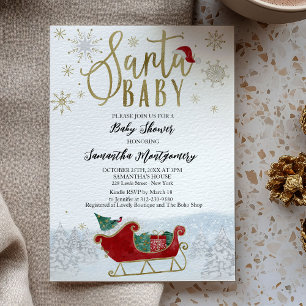 Santa Baby Christmas Budget Baby Shower Invitation