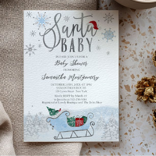 Santa Baby Christmas Budget Baby Shower Invitation