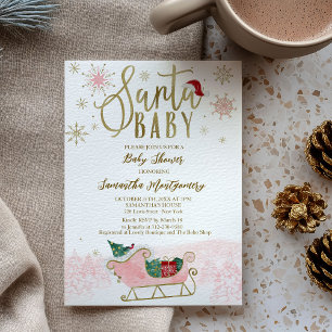 Santa Baby Christmas Budget Baby Shower Invitation