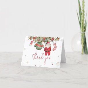 Santa Baby Christmas Clothes Baby Shower Thank You Card