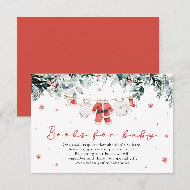 Santa Baby Christmas Clothesline Books for Baby Enclosure Card (Front/Back)