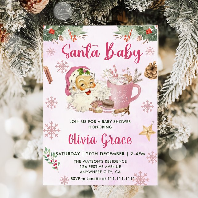 Santa Baby Christmas Cookie Baby Shower Invitation (Creator Uploaded)