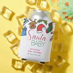Santa Baby Christmas Gender Neutral Baby Shower Can Cooler