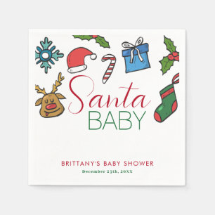 Santa Baby Christmas Gender Neutral Baby Shower  Napkin