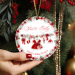 Santa Baby Christmas Girl Baby Shower Ceramic Tree Decoration<br><div class="desc">Santa Baby Christmas Girl Baby Shower Ceramic Ornament. Matching items are available.</div>
